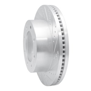 Ford F-450 Super Duty Brake Rotor (1) - Front Right - R1 Concepts - Drilled & Slotted - Silver - `05-`12